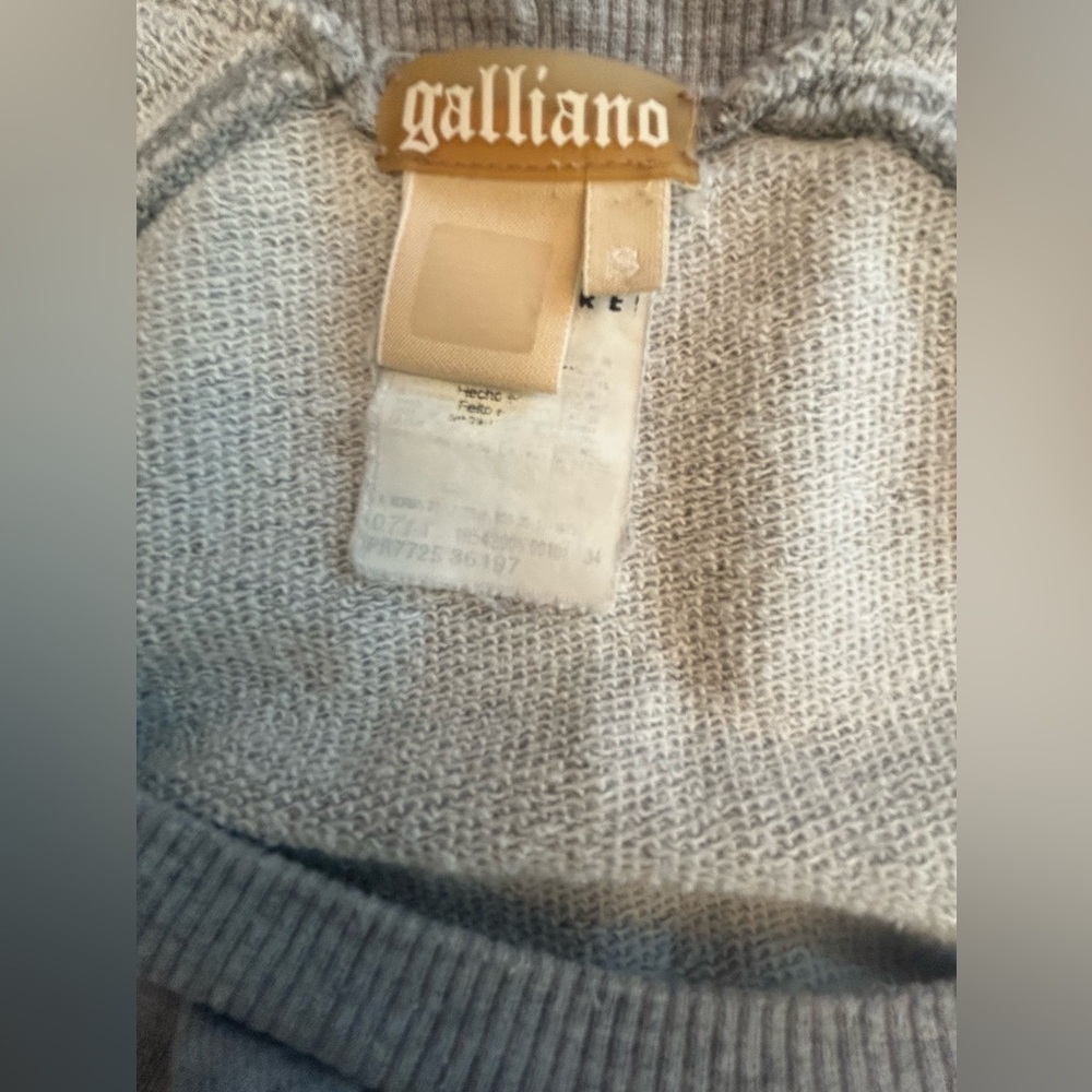 Galliano Light Gray Embellished Sweater - Picture 4 of 12